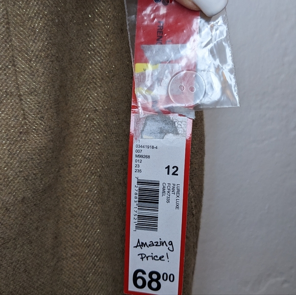 NWT French Connection Lurex Luxe Pants Camel Color Size 12 ✨ - Picture 7 of 14